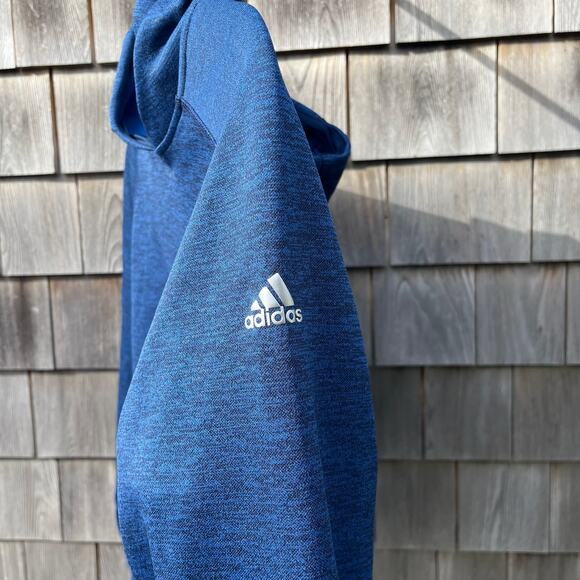 ADIDAS "Climawarm" Hooded Sweatshirt, Fleece-Lined, Blue, Medium - Picture 2 of 5